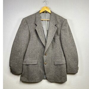 Farah Clothing Co Mens Blazer Jacket 42R Wool Herringbone Tweed Sport Coat
